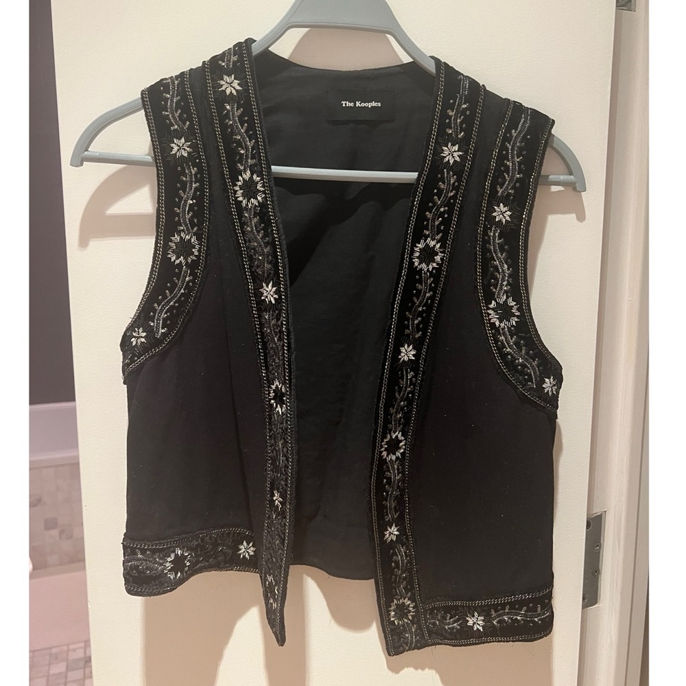 The Kooples embroidered black vest
